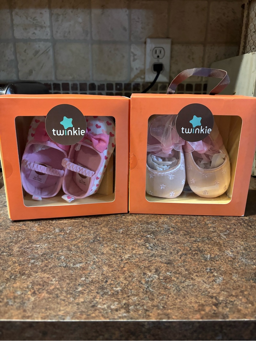 Wink Pink Floral Mary Jane & Pale Pink Satin Baby Shoe Set